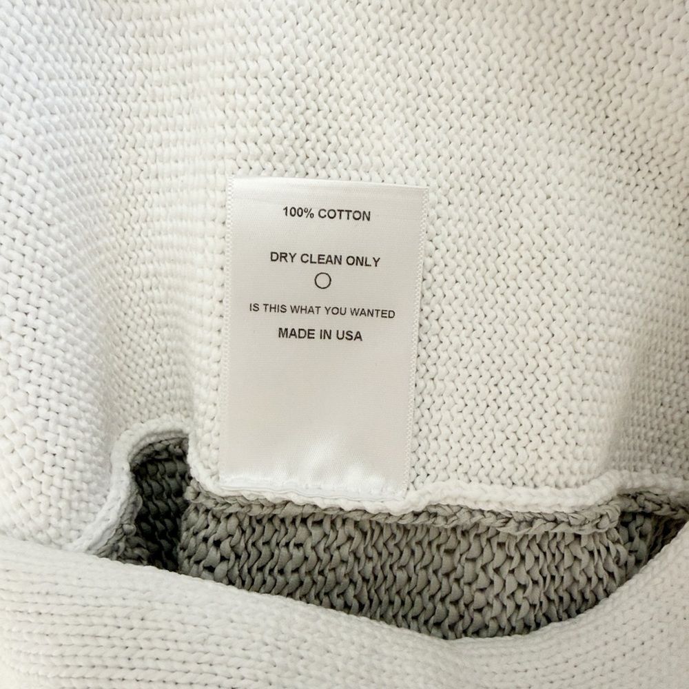 Eckhaus Latta 100% Cotton Asymmetric Colorblock Knit Cardigan Grey & White - Picture 14 of 14